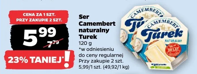 Ser camembert naturalny promocja w Netto