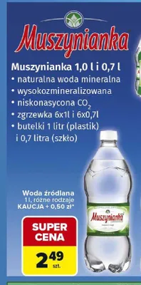 Woda mineralna Muszynianka promocja w Carrefour
