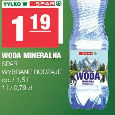 Woda mineralna Spar promocja w SPAR