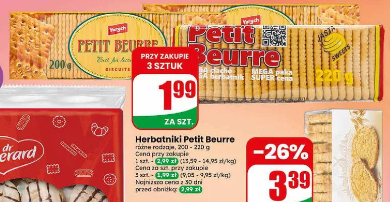 Herbatniki Petit Beurre Yarych promocja w Dino