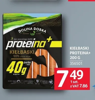 Kiełbaski proteina+ Dolina Dobra promocja w Selgros