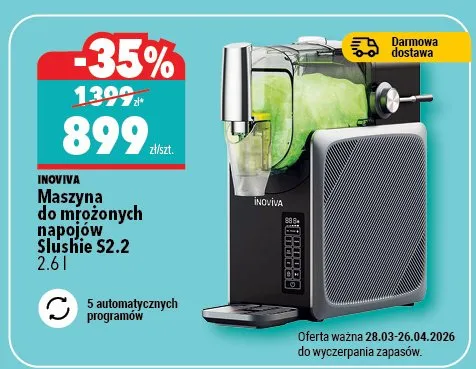 Maszyjna do mrożonych napojów Slushie S2.2 2.6 l Inovia promocja w Biedronka Home