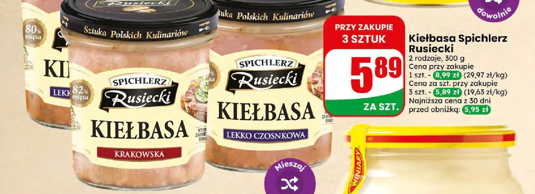 Kiełbasa krakowska Spichlerz Rusiecki promocja w Dino