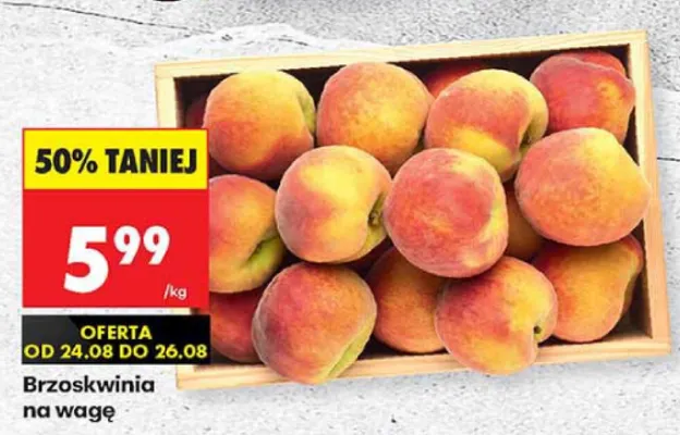 Brzoskwinia na wagę promocja w Biedronka