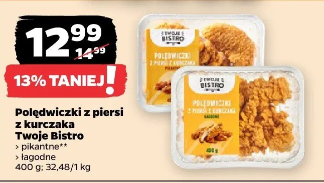 Poledwiczki z piersi z kurczaka pikantne łagodne promocja w Netto