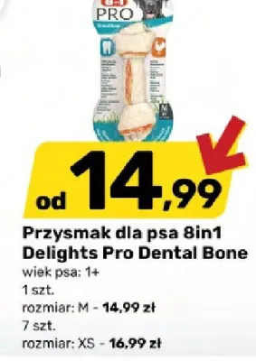 Przysmak dla psa 8in1 Delights Pro Dental Bone XS 7-pak promocja w Bricomarche