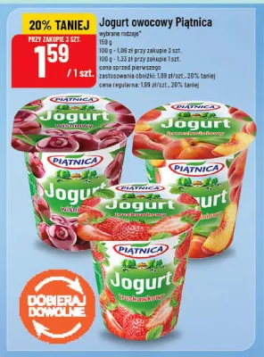 Jogurt owocowy Piątnica wiśniowy promocja w POLOmarket