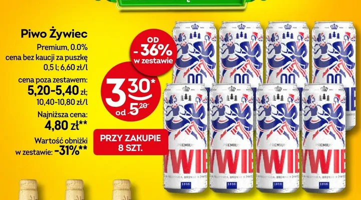 Piwo Żywiec Premium bezalkoholowe 0,0% promocja w Żabka