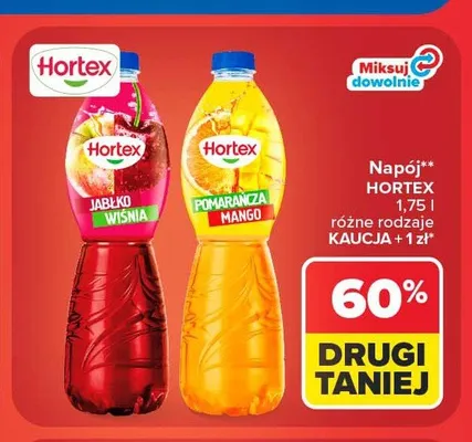 Napój Hortex Jabłko Wiśnia promocja w Carrefour