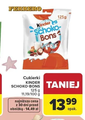 Cukierki Kinder Schoko-Bons promocja w Carrefour