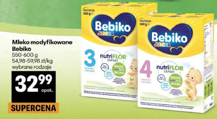 Mleko modyfikowane Bebiko promocja w Delikatesy Centrum