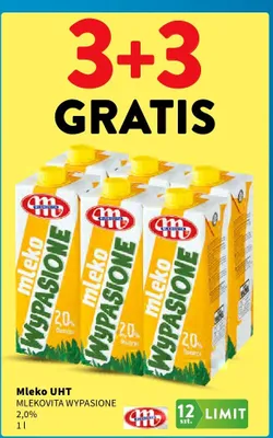 Mleko UHT Mlekovita wypasione 2.0% promocja w Intermarche