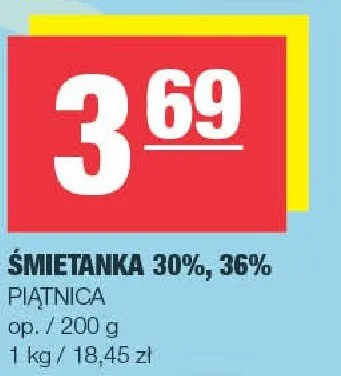 Śmietanka 30%, 36% promocja w SPAR