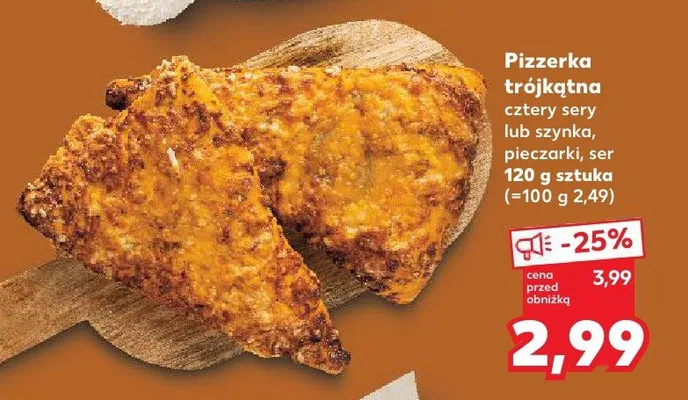 Pizzerka trójkątna szynka pieczarki ser promocja w Kaufland