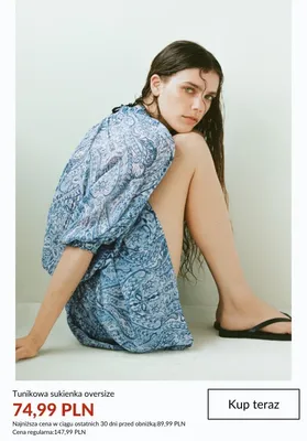Sukienka tunikowa oversize promocja w H&M