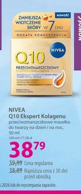 Przeciwzmarszczkowe masełko do twarzy na dzień i na noc NIVEA Q10 Ekspert Kolagenu promocja w Hebe