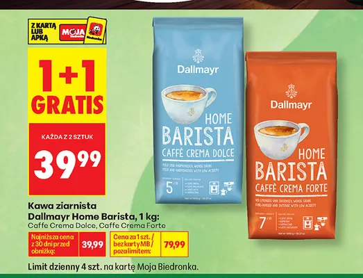 Kawa ziarnista Dallmayr Home Barista Caffe Crema Dolce promocja w Biedronka