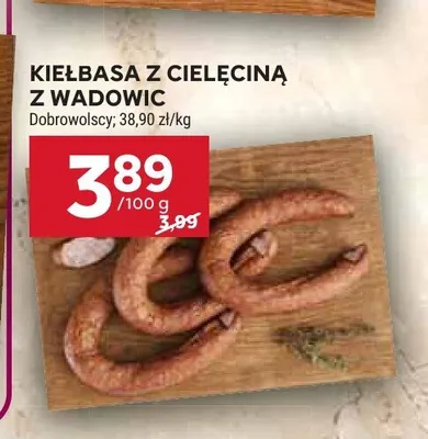 Kiełbasa z cielęciną z Wadowic Dobrowolscy promocja w Stokrotka