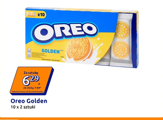 Ciastka Oreo Golden 10-pak promocja w Action