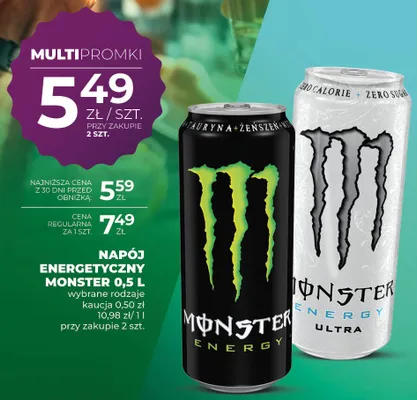 Napój energetyczny Monster Energy Ultra promocja w Duży Ben