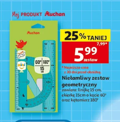 Niełamliwy zestaw geometryczny Auchan promocja w Auchan