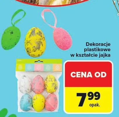 Dekoracje plastikowe w kształcie jajka promocja w Carrefour Market