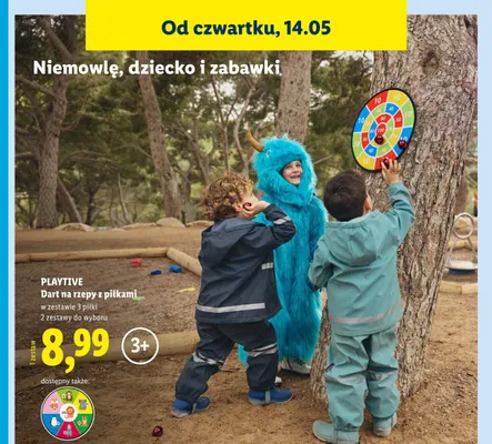 Dart na rzepy z piłkami Playtive w zestawie 3 piłki 2 zestawy do wyboru promocja w Lidl