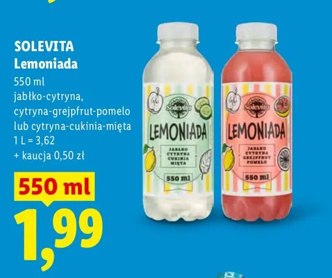 Lemoniada Solevita jabłko-cytryna promocja w Lidl