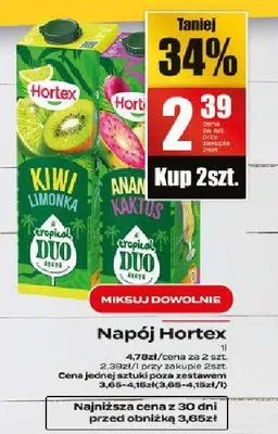 Napój Hortex Ananas Duo promocja w Supeco