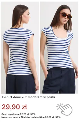 T-shirt damski z modalem w paski promocja w Medicine