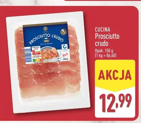 Szynka Prosciutto crudo Cucina promocja w Aldi
