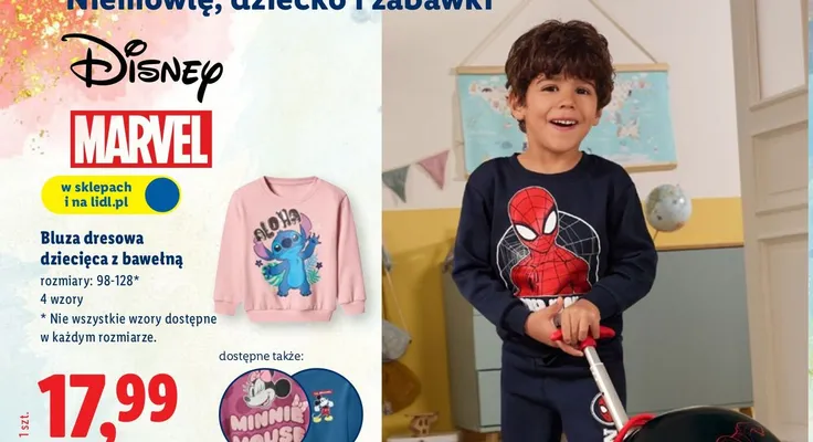 Bluza dresowa dziecięca z bawełną promocja w Lidl