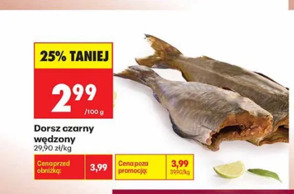 Dorsz czarny wędzony promocja w Biedronka