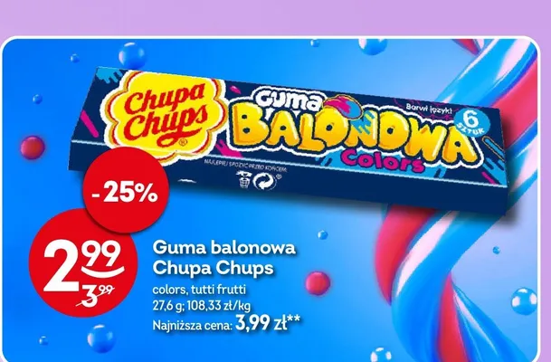 Guma balonowa colors, tutti frutti promocja w Żabka