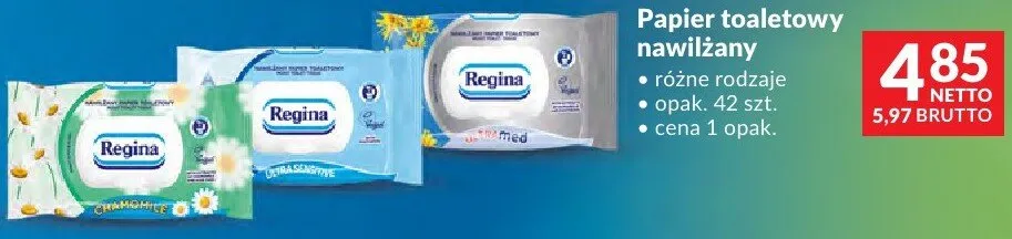 Papier toaletowy nawilżany Regina promocja w Makro