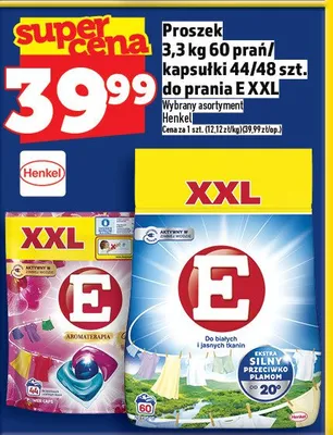 Proszek 3,3 kg 60 prań / kapsułki 44/48 szt. do prania E XXL promocja w TOPAZ