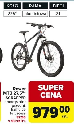 Rower MTB 27,5" Scrapper Stubborn 27,5 promocja w Carrefour