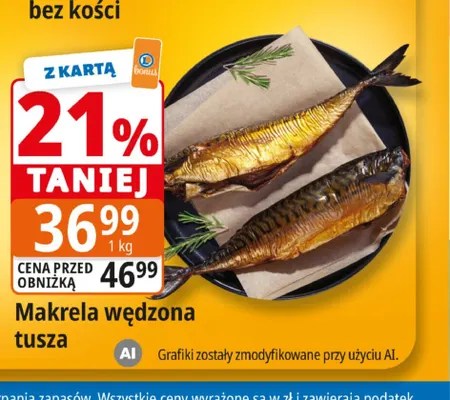 Makrela wędzona tusza promocja w Leclerc