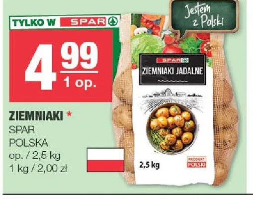 Ziemniaki jadalne SPAR Polska promocja w SPAR