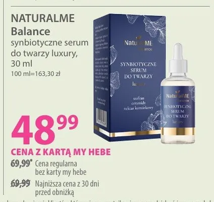 Serum NATURALME Balance synbiotyczne serum do twarzy łudząco promocja w Hebe