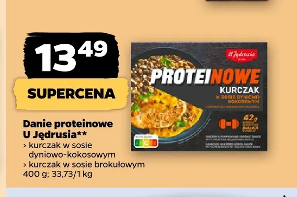 Danie proteinowe kurczak w sosie dyniowo-kokosowym U Jędrusia promocja w Netto