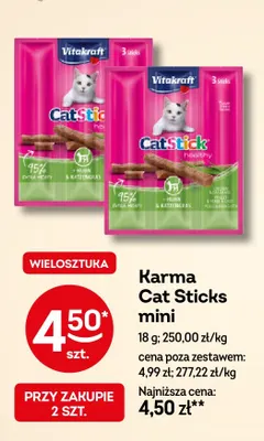 Karma Cat Sticks mini Vitakraft promocja w Żabka
