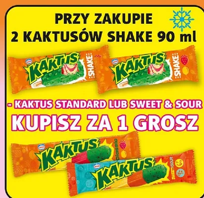 Lody Kaktus Standard lub Sweet & Sour przy zakupie 2szt. kupisz za 1 grosz promocja w Prim Market