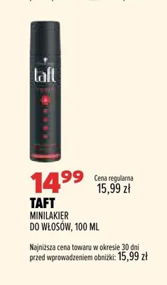 Minilakier do włosów Taft promocja w Drogerie Natura
