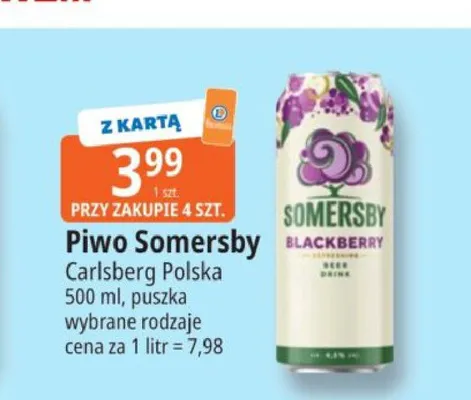 Piwo Somersby Blackberry 500ml promocja w Leclerc