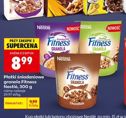 Płatki śniadaniowe granola Fitness Nestlé promocja w Biedronka