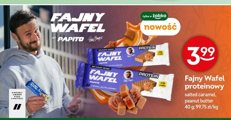 Wafel proteinowy Papito Fajny Wafel peanut butter promocja w Żabka