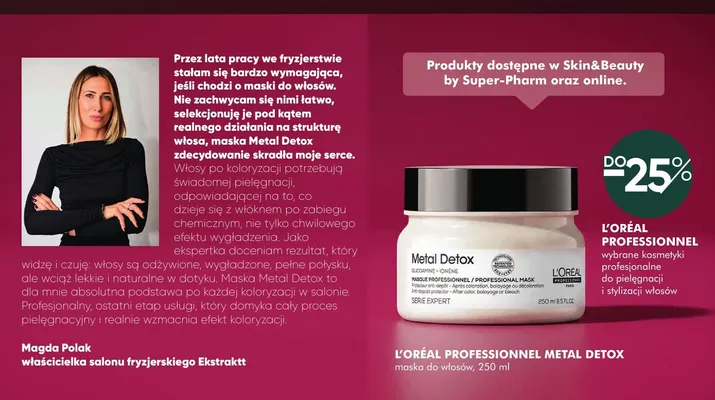Maska do włosów L'Oréal Professionnel Metal Detox promocja w Super-Pharm