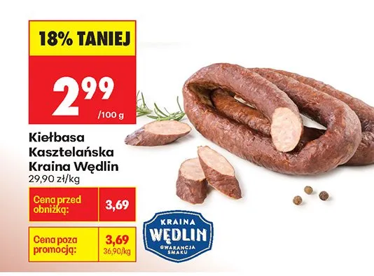 Kiełbasa Kasztelańska Kraina Wędlin promocja w Biedronka