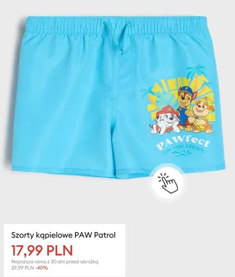 Szorty kąpielowe PAW Patrol promocja w Sinsay